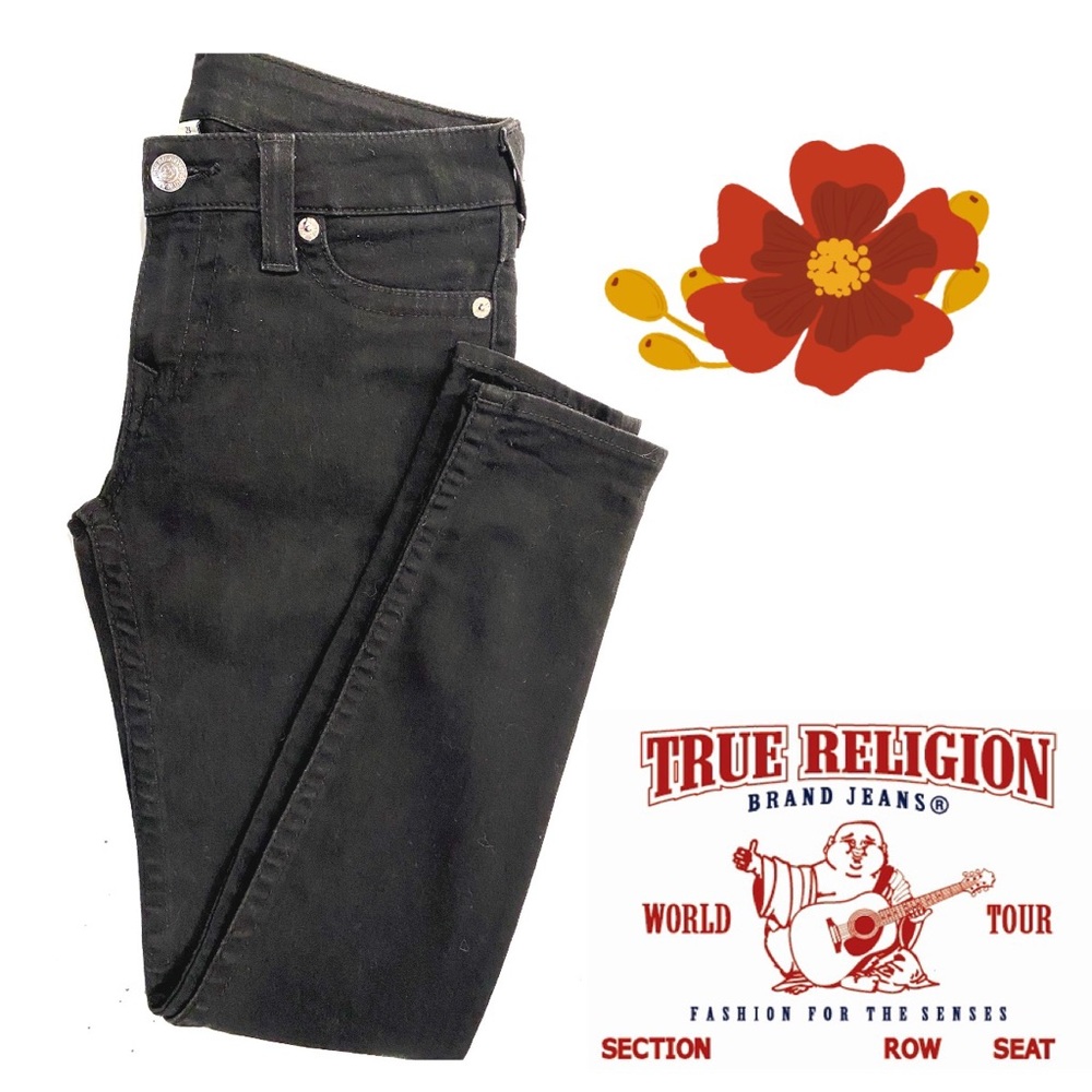 TRUE RELIGION Basic Black Jeggings with Flaps
